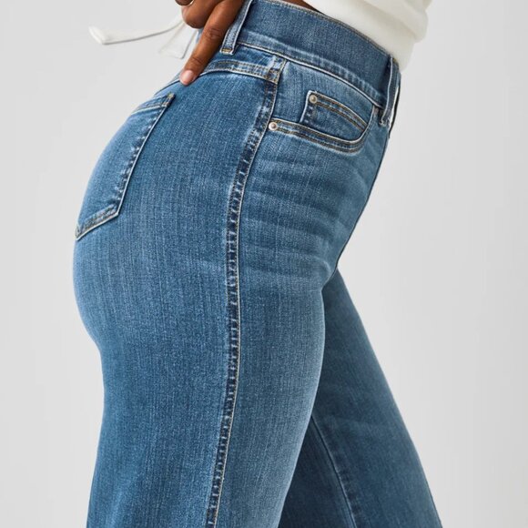 SPANXshape™ EveryWear Seamed-Front Wide Leg Jeans, Vintage Indigo - Picture 5 of 7